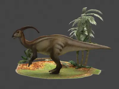 parasaurolophus parasaur dinosaur herbivore casamasso 3D model