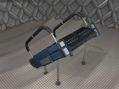 Sci-Fi Stairs - 8 - Blue Version  Low-poly 3D model