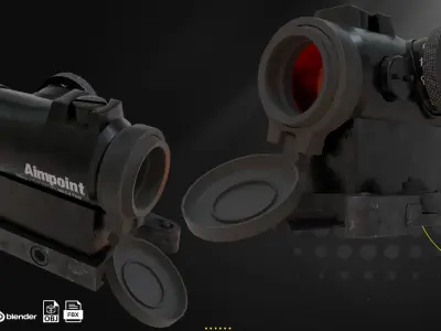 10 Scopes Game Ready Low-poly 3D model