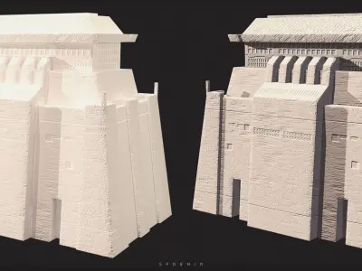 Jedha Central Building Low-poly 3D model