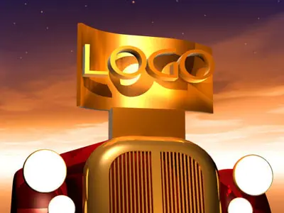 Logo scene with old car nose 3D model