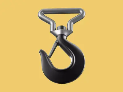 FORGED SINGLE LIFTING CRANE TON HOOK HOIST LATCH ALLOY STEEL 3D model