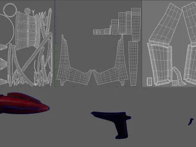 Sci-Fi Ray gun Low-poly 3D model