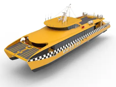 High speed taxi catamaran ferry 3D model