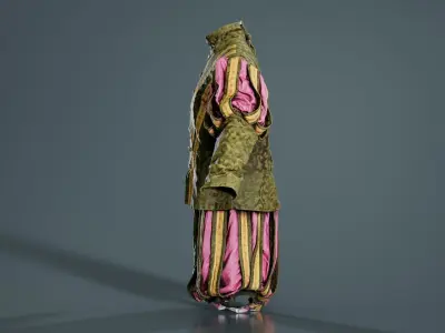 Triangle Decorated Historic Costume Low-poly 3D model