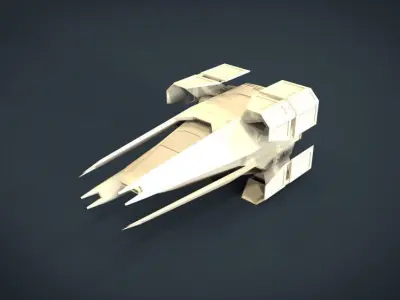 5 SpaceShip Collection 02 Low-poly 3D model