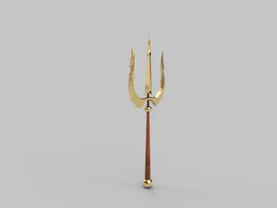 Trident shiva scepter Low-poly 3D model