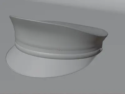 Simple low poly Officer Cap Low-poly 3D model