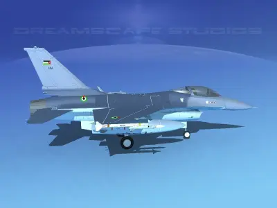 Gen Dyn F-16A Falcon UAE 3D model