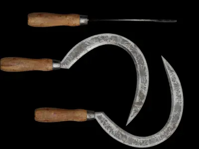 GAME READY SICKLE PBR RIGGED Free low-poly 3D model
