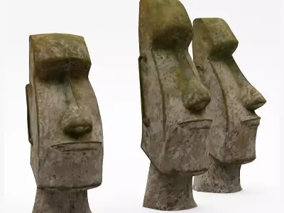Easter Island - Moai Heads 3D model