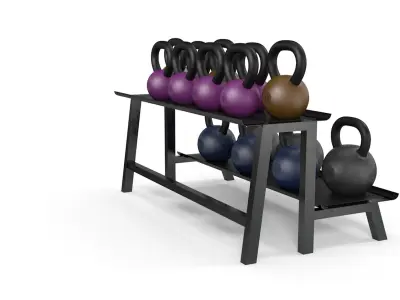 Kettlebells Rack 3D model