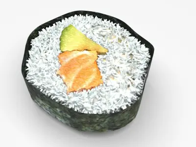 Sliced Sushi Roll 3D model