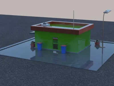 Store Building Model Low-poly 3D model