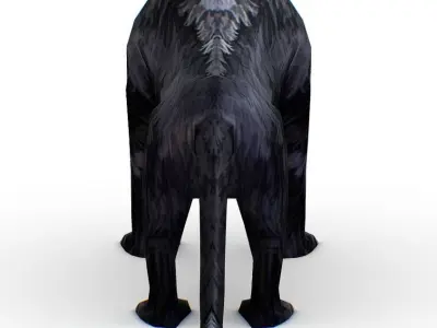 Low Poly Cartoon Creature Panther Low-poly 3D model