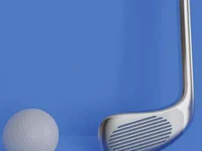 Golf Club and Golf ball 3d model Free 3D model