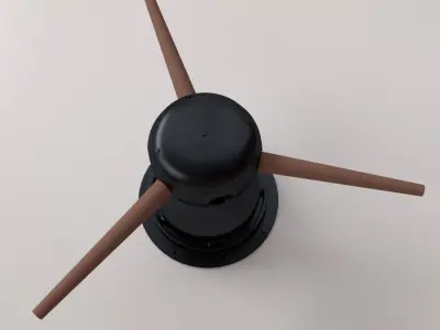 Capstan coffee table with two wooden sticks 3D model