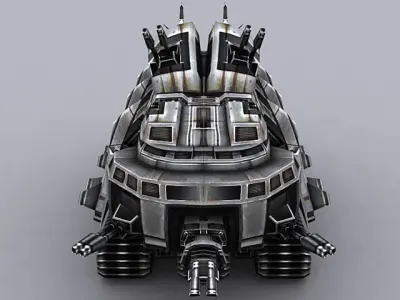 Sci-fi Tank AC7 machine Low-poly 3D model