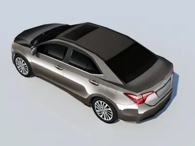 Corolla 2015 static low poly parking lot model Low-poly 3D model