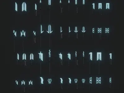 Sci-fi spears and swords collection pack Low-poly 3D model