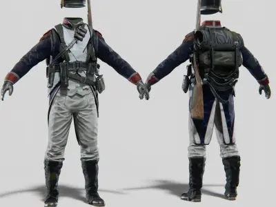 Napoleon Empire Bundle Pack Rigged Low-poly 3D model