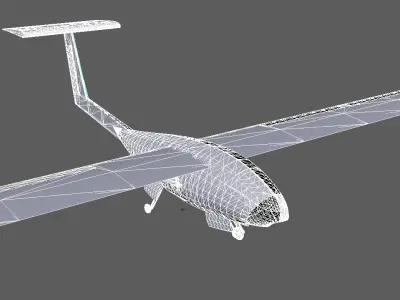 A powered glider Low-poly 3D model