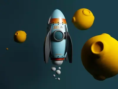 Cartoon Rocket 3D model shop