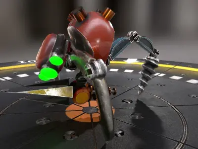 Miniboss Droid Low-poly 3D model