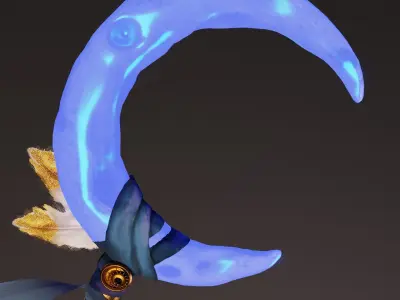 Magic staff Low-poly 3D model