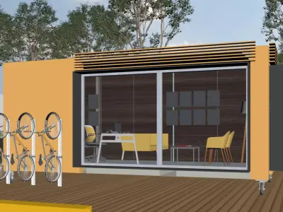 Modern Modular Backyard Office 3D Model 3D model