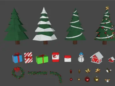 POLY Christmas Low-poly 3D model