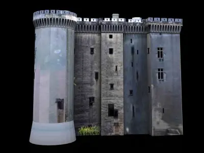 Tarascon Medieval Castle Low-poly 3D model