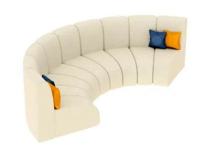  Curved sofa Free low-poly 3D model