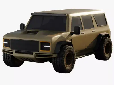Off-Road car Low-poly 3D model