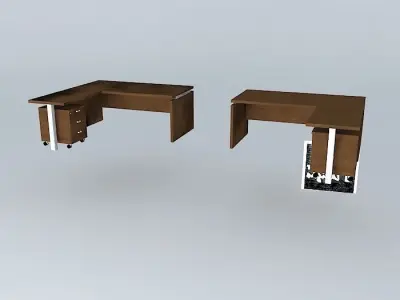 OFFICE DESK with MOBILE PEDESTAL-1800x1900x735mmH Free 3D model