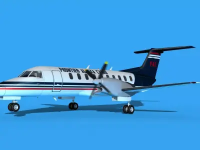 Embraer EMB120 Frontier Alaska Cargo 3D model