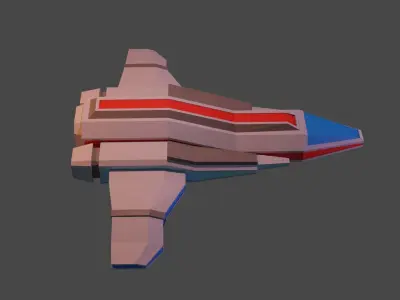 Space ship  Low-poly 3D model