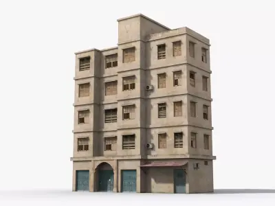 Arab Middle East Building x15 Low-poly 3D model