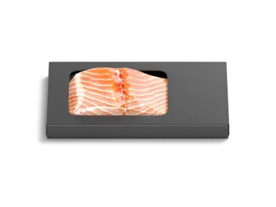 Black Salmon Box Pack - trout cardboard tray  3D model