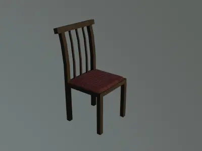 chair wooden Free 3D model 2