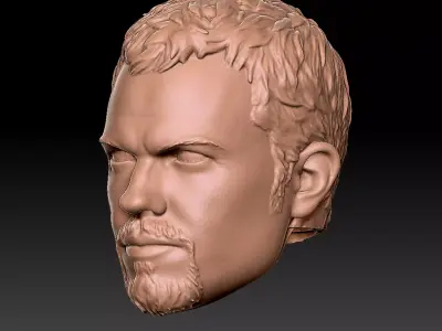 Jayne Cobb Adam Baldwin 2 heads 3D print model