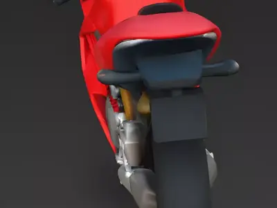 Modern Sport Bike Red Motorcycle 3d model Low-poly 3D model