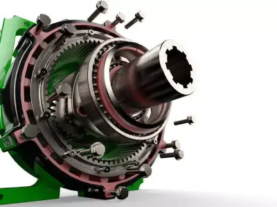 Planetary gearbox scifi gear 3D model