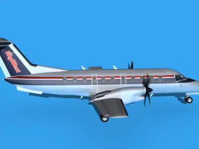 Embraer EMB120 Sky West 3D model