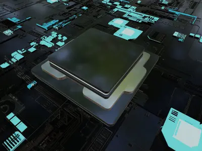 Processor chip 3D model