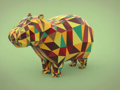 Low Poly Capybara Free low-poly 3D model