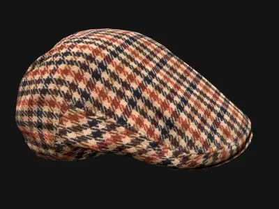 Flat Cap Low-poly 3D model