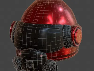 Helmet scifi military combat 3d futuristic Low-poly 3D model