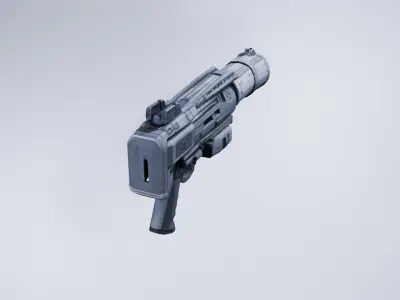 Low Poly Futuristic Shotgun - Stylized Sci-Fi Weapon 3D model