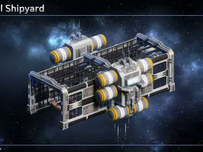 Spaceship Shipyards Low-poly 3D model